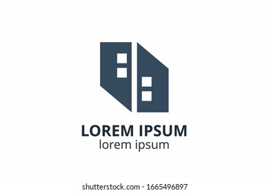 Creative shape structure design. Template icon logo for residential, construction corporate. Or any other company like apartment, villa, estate, house, building.