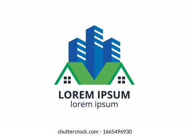 Creative shape structure design. Template icon logo for residential, construction corporate. Or any other company like apartment, villa, estate, house, building.