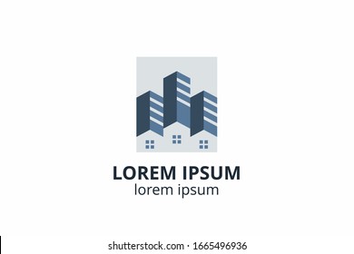 Creative shape structure design. Template icon logo for residential, construction corporate. Or any other company like apartment, villa, estate, house, building.