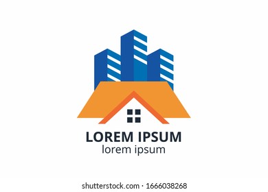 Creative shape structure design. Template icon logo for residential, construction corporate. Or any other company like apartment, villa, estate, house, building.