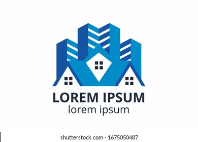 Creative Shape Structure Design. Template Icon Logo For Residential, Construction Corporate. Or Any Other Company Like Apartment, Villa, Estate, House, Building.