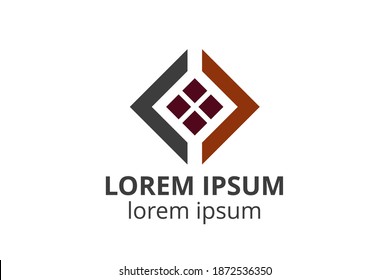 Creative shape structure design. Template icon logo for architecture agency interior exterior. Or any other company like apartment, residential, building.