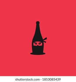 Creative shaped of wine with ninja style