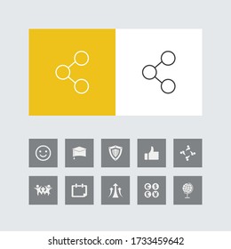 Icono de línea compartida creativa con iconos bonitos. 