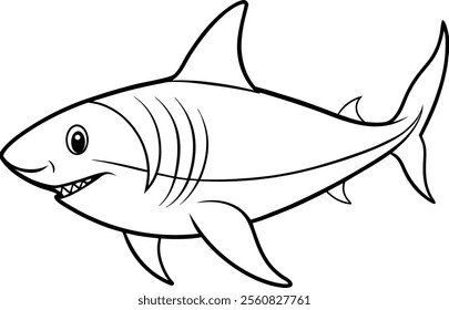 Creative Shark Line Art Vector Illustration for Artwork