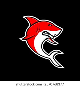 Creative Shark Mascot logo template. Shark Mascot vector icon.