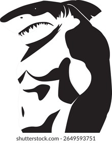 Creative Shark-Man Hybrid Vector Illustration- Bold and Unique Design