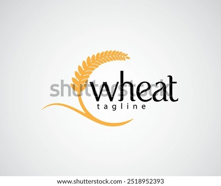 creative sheaf of wheat circled lettering with waving leaves logo design