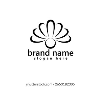 creative shellfish, pearl logo, striped shellfish logo design inspiration