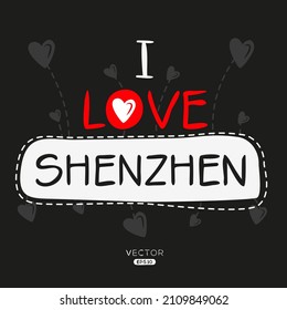 Creative Shenzhen text, Can be used for stickers and tags, T-shirts, invitations, vector illustration.