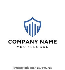 Creative shield and building logo design vector for business company