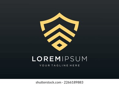 Creative Shield combined building logo and icons set. Vector logo design template.