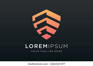 Creative Shield combined building logo and icons set. Vector logo design template.