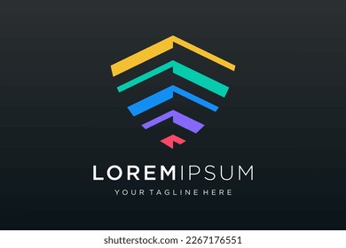 Juego de iconos y logotipo de construcción combinado de Creative Shield. Plantilla de diseño del logotipo del vector.
