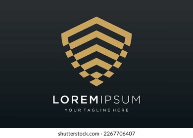 Juego de iconos y logotipo de construcción combinado de Creative Shield. Plantilla de diseño del logotipo del vector.