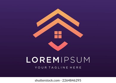 Creative Shield combined house logo and icons set. Vector logo design template.
