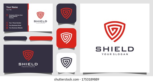 Creative Shield Concept Logo Design Templates. icon and business card