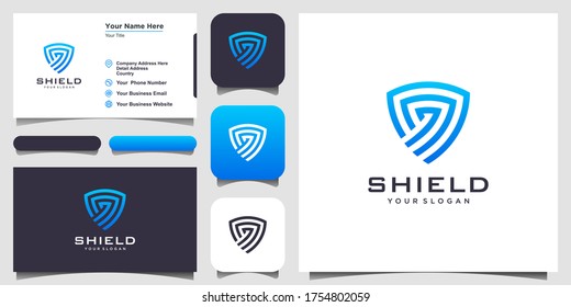 Creative Shield Concept Logo Design Templates. icon and business card