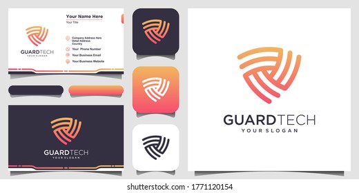 Creative Shield Concept Logo Design Templates. logo and business card design