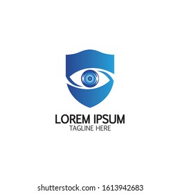 Creative Shield Eye Vision Logo Design Symbol Vector Illustration