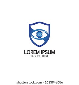Creative Shield Eye Vision Logo Design Symbol Vector Illustration