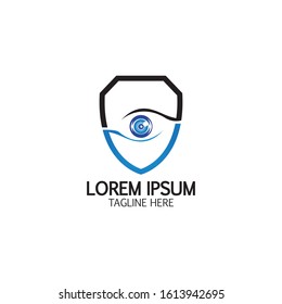 Creative Shield Eye Vision Logo Design Symbol Vector Illustration