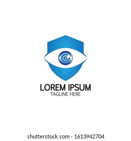 Creative Shield Eye Vision Logo Design Symbol Vector Illustration