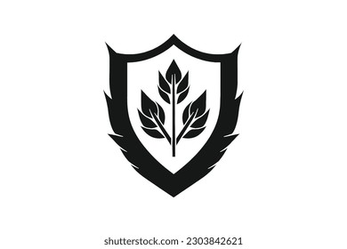 Creative SHield Laurel Wreath Minimal Vector Logo Design Tshirt Sublimation Illustration