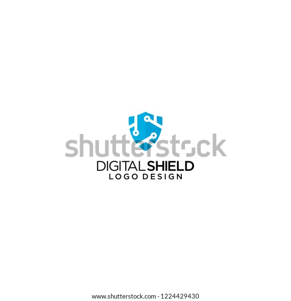 Creative Shield Logo Digital Technology Vector Stock Vector (Royalty ...