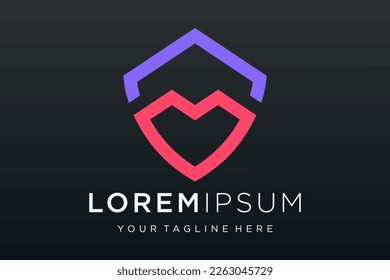 Creative Shield logo and icons set. Vector logo design template.