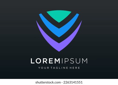 Creative Shield logo and icons set. Vector logo design template.