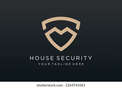 Logotipo y conjunto de iconos de Creative Shield. Plantilla de diseño del logotipo del vector.