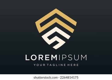 Creative Shield logo and icons set. Vector logo design template.