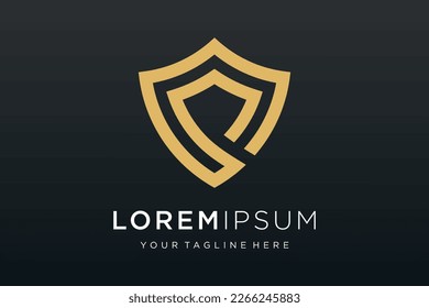 Logotipo y conjunto de iconos de Creative Shield. Plantilla de diseño del logotipo del vector.