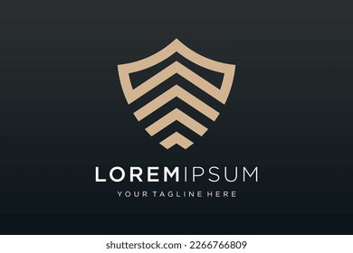 Logotipo y conjunto de iconos de Creative Shield. Plantilla de diseño del logotipo del vector.