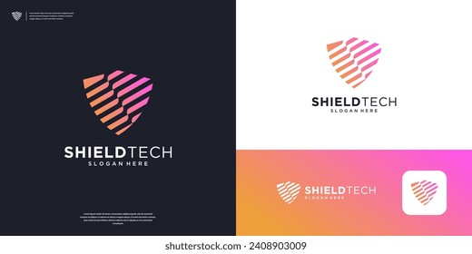 Creative shield protection logo design