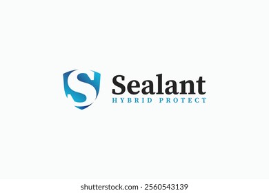 creative shield for sealant hybrid protect icon logo vector design template. pictogram initial S with shield mark symbol logo design vector ideas isolated on white background