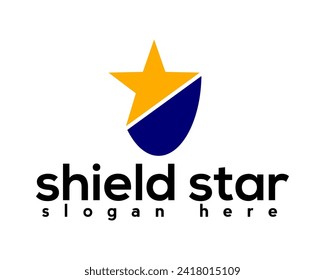 creative shield star full color logodesign template