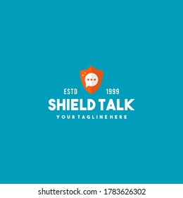 Creative shield talk logo design