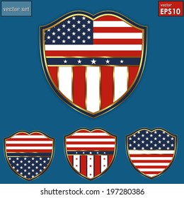 Creative shield USA Independence Day July 4th. Vector/ EPS 10