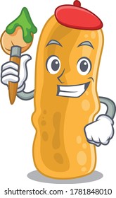 A creative shigella flexneri artist mascot design style paint with a brush