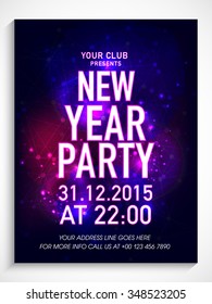 Creative shiny Flyer, Banner or Template design for New Year Party celebration.