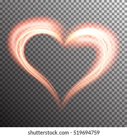 Creative shiny heart shape with elegant design and reflection effect. Vector illustration.