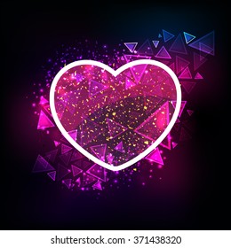 Creative shiny hearts with abstract design for Happy Valentine's Day celebration.