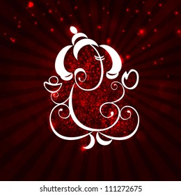 Creative shiny illustration of Hindu Lord Ganesha. EPS 10.