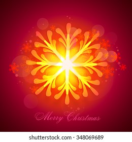 Creative shiny snowflake decorated greeting card design for Merry Christmas celebration.