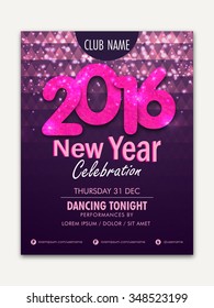 Creative glänzende Vorlage, Banner oder Flyer Design für Neujahrsfeiern.