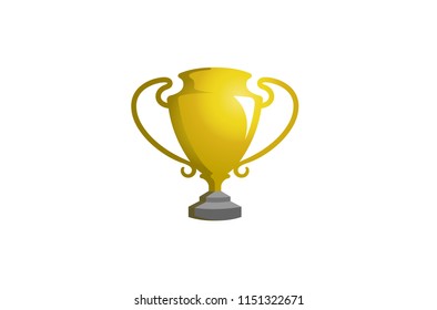 Creative Shiny Trophy Logo Vector Design Illustration