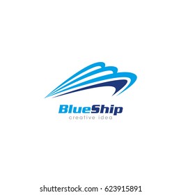 Creative Ship Concept Logo Design Template