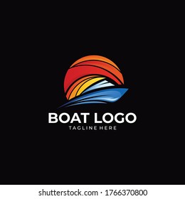 Creative Ship Concept Logo icon vector isolated Design Template